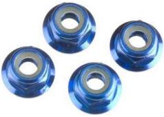 Traxxas TRX1747R Moeren, aluminium, flens, gekarteld (4mm) (blau
