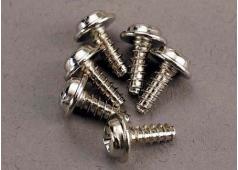 Traxxas TRX3290 Schroeven, 3x8mm sluitring kop, zelftappend (6)