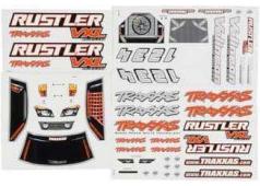 Traxxas TRX3713R Sticker Vellen, Rustler VXL