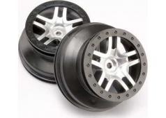 Traxxas TRX6872 Wielen, SCT Split-Spoke, mat chroom, zwart beadl