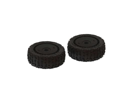 1/8 dBoots Front/Rear 3.3 Pre-Mounted Tires, 17mm Hex, Black (2): Katar B 6S