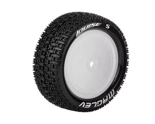 Louise RC - E-MAGLEV - 1-10 Buggy Tire Set - Mounted - Soft - White Wheels - Hex 12mm - 4WD - Front - L-T3174SWKF