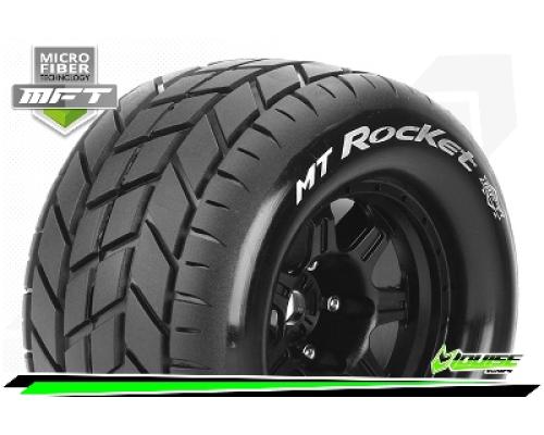 Louise RC - MFT - MT-ROCKET - 1-8 Monster Truck Bandenset - Gemonteerd - Sport - 3.8 Bead Style Velgen Zwart - 0-Offset 