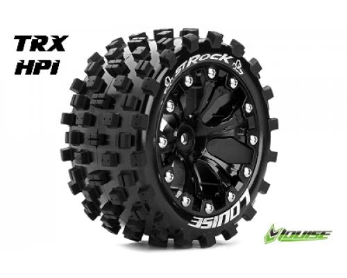 Louise RC - ST-ROCK - 1-10 Stadium Truck Banden Set - Verlijmd op velg - Soft - 2.8\" Velgen Zwart - 1/2\"-Offset - GP JAT