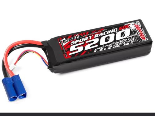 Team Corally - Power Racing 60C - 5200MAH - 2S - 7,4V - EC-5 - Semi-Soft Case - C-49230-EC5
