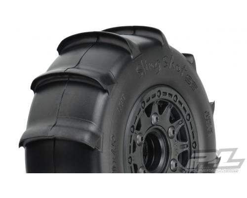 PR1158-10 Sling Shot SC 2.2\"/3.0\" Sand Tires Mounted for Slash 2wd & Slash 4x4 Front or Rear, Mounted on Raid Black 6x30