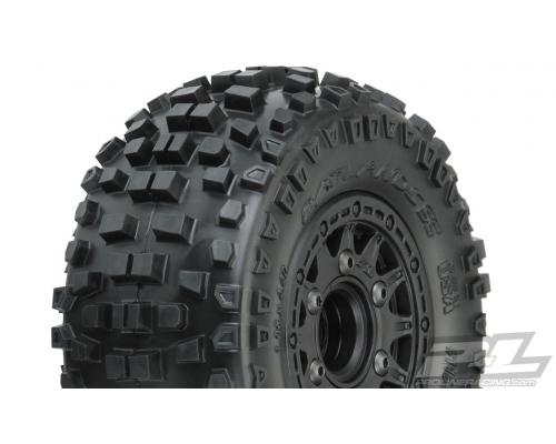 PR1182-10 Badlands SC 2.2\"/3.0\" All Terrain Tires Mounted for Slash 2wd & Slash 4x4 Front or Rear, Mounted on Raid Black