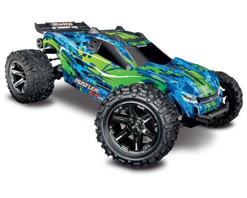 Traxxas Rustler 4X4 VXL Brushless Stadium Truck RTR TSM 2.4Ghz TRX67076-4 zonder batterij en lader groen
