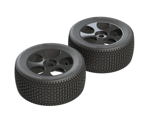 AR550011 Exabyte TRGY 6S Tire Wheel Glued Black (2) (ARAC9629)