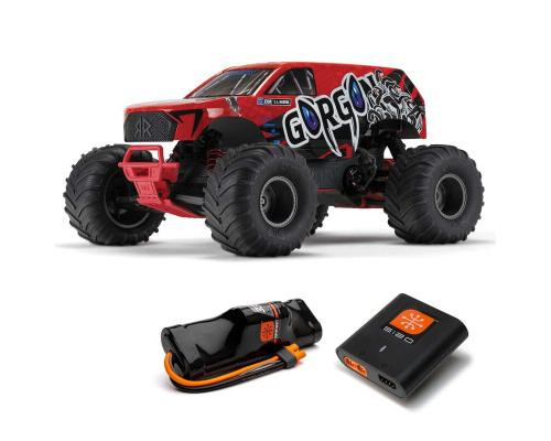 ARRMA 1/10 GORGON 4X2 MEGA 550 Brushed Monster Truck RTRincl accu en lader, RoodARA3230ST2