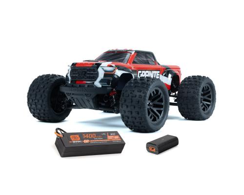 ARRMA 1/18 GRANITE GROM MEGA 380 Brushed 4X4 Monster Truck RTR Rood compleet met accu en lader