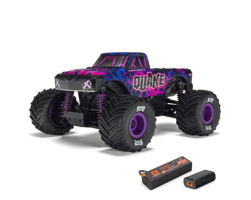 Arrma 1/16 QUAKE GROM 4X4 RTR Brushed Monster Truck (inclusief accu en oplader), paars