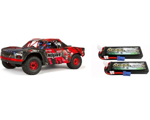 Arrma 1/7 MOJAVE accupack 6S BLX 4WD Desert Racer met Spektrum RTR, RoodZwart (ARA106058T2) met Powerpack