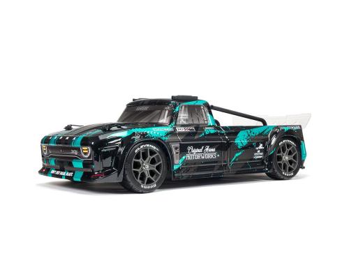 Arrma 1/8 INFRACTION 4X4 3S BLX 4WD All-Road Street Bash Resto-Mod Truck RTR, Groen-Blauw ARA4315V3T2