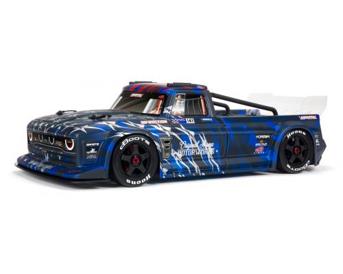 Arrma Infraction Street Bash 6S BLX 1 / 7TH Scale All-Road Resto-Mod Truck (handrem) (blauw)