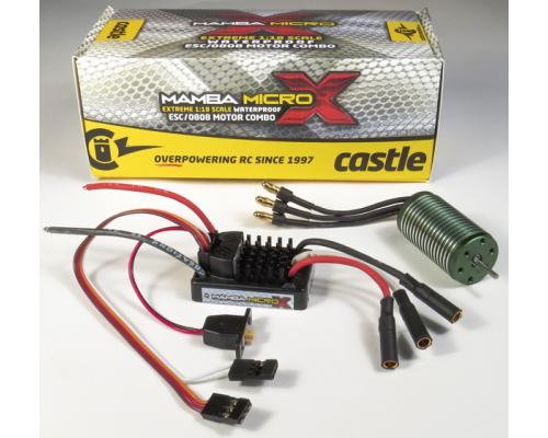 Castle - Mamba Micro X - Combo - 1-18 Extreem Car regelaar met 0808-4100 Sensorless motor