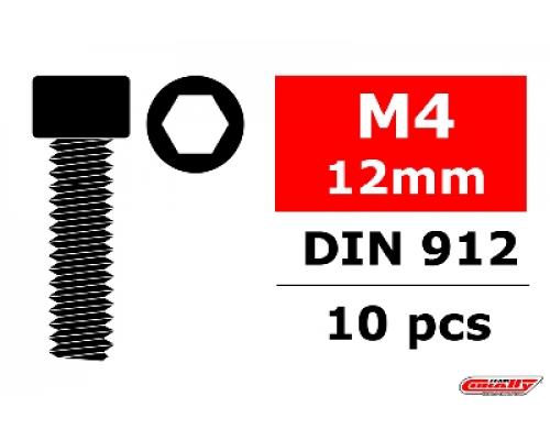 C-3001-40-12 Staal schroeven M4 x 12mm - Cilinderkop binnenzeskant - 10 st