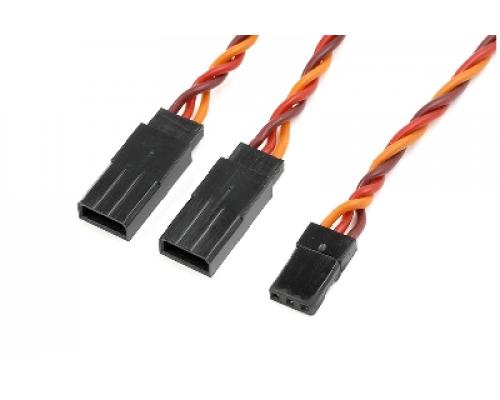 G-Force RC - Servo Y-kabel - Gedraaide HD siliconen-kabel - JR/Hitec - 22AWG / 60 Strengen - 15cm - 1 st