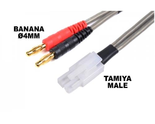 Laadkabel Pro \"Banana 4mm\" - Tamiya - 40 cm - Flat silicone wire 14AWG