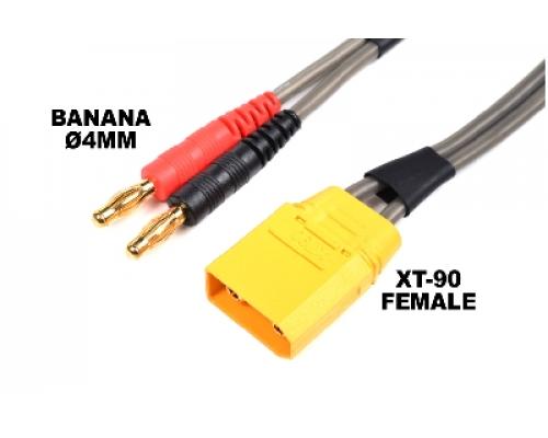 Laadkabel Pro \"Banana 4mm\" - XT-90 Female - 40 cm - Flat silicone wire 14AWG
