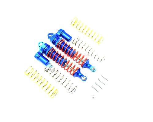 GPM ALU REAR ADJUSTABLE L-SHAPE PIGGY BACK SHOCKS 102MM -14PCS GPM TRX 1/10 RUSTLER 4X4 HOSS SLASH 4X4 ORANGE