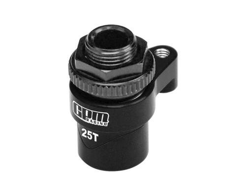 aluminium servosaver-set zwart met 25T servohevel GPM TRX MiniMaxx