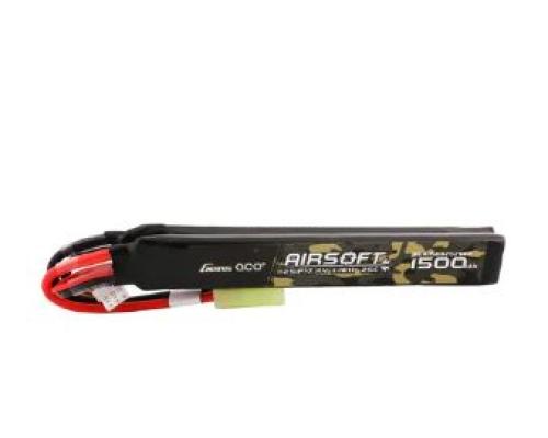 Gens ace 25C 1500mAh 2S1P 7.4V Nunchuck 2X Airsoft Gun Lipo Battery with mini Tamiya Plug GEA15002S25T2
