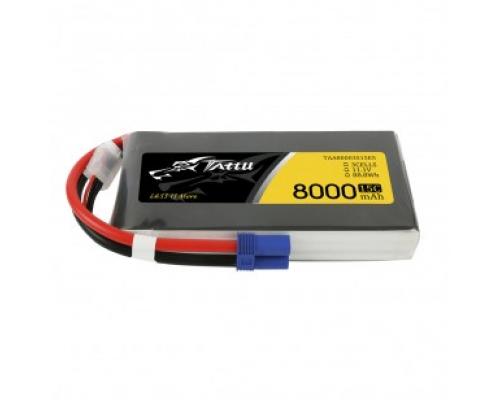 TATTU 8000mAh 11.1V 15C 3S1P Lipo Battery Pack with EC5 plug