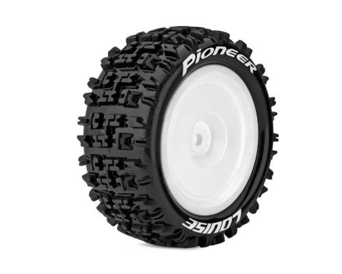 Louise RC - E-PIONEER - 1-10 Buggy Tire Set - Mounted - Soft - White Wheels - Hex 12mm - Rear - L-T3278SWKR