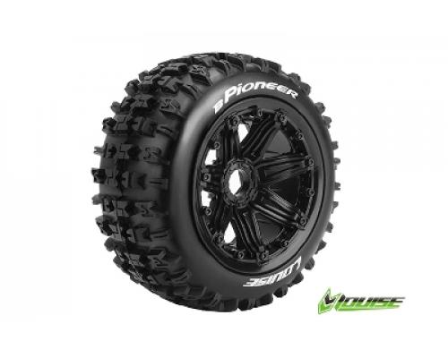 Louise RC - B-PIONEER - 1-5 Buggy Banden - Verlijmd op velg - SPORT - Velgen Zwart 24mm - Hex - Achter - 1 Paar