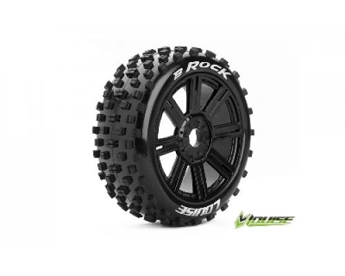 Louise RC - B-ROCK - 1-8 Buggy Banden Set - Verlijmd op velg - Soft - Spaakvelgen Zwart - Zeskant 17mm - 1 Paar