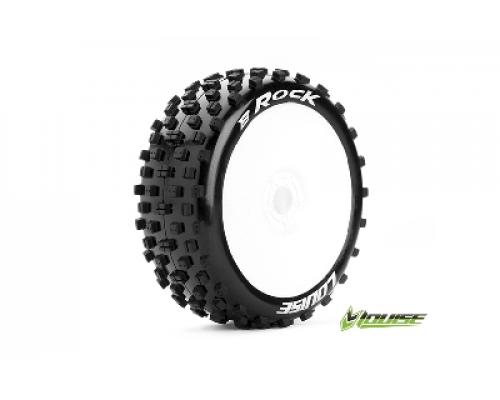 Louise RC - B-ROCK - 1-8 Buggy Banden Set - Verlijmd op velg - Soft - Velgen Wit - Zeskant 17mm - 1 Paar