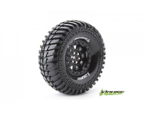 Louise RC - CR-ARDENT - 1-10 Crawler Banden Set - Verlijmd op velg - Super Soft - 1.9\" Velgen Zwart - Hex 12mm - 1 Paar