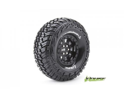 Louise RC - CR-GRIFFIN - 1-10 Crawler Banden Set - Verlijmd op velg - Super Soft - 1.9\" Velgen Zwart - Hex 12mm - 1 Paar