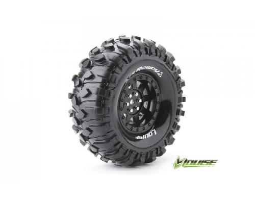 Louise RC - CR-ROWDY - 1-10 Crawler Banden Set - Verlijmd op velg - Super Soft - 1.9\" Velgen Zwart - Hex 12mm - 1 Paar