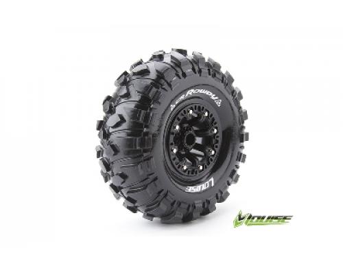 Louise RC - CR-ROWDY - 1-10 Crawler Banden Set - Verlijmd op velg - Super Soft - 2.2\" Velgen Zwart - Hex 12mm - 1 Paar