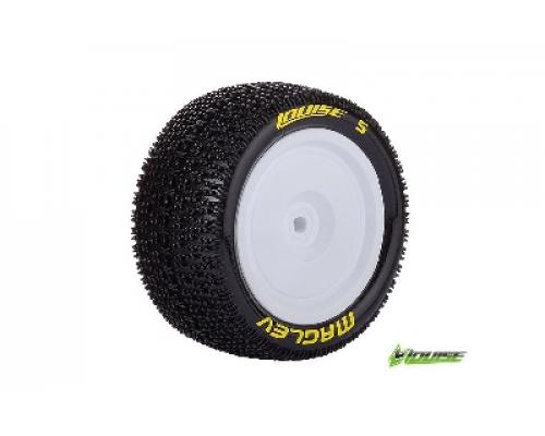 Louise RC - E-MAGLEV - 1-10 Buggy Banden Set - Verlijmd op velg - Super Soft - Velgen Wit - Kyosho - Zeskant 12mm - 4WD