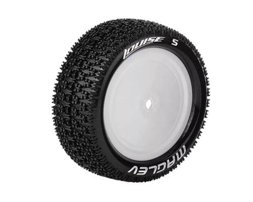 Louise RC - E-MAGLEV - 1-10 Buggy Tire Set - Mounted - Soft - White Wheels - Hex 12mm - 4WD - Front - L-T3174SWKF