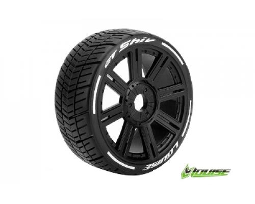 Louise RC - GT-SHIV - MFT Technology - 1-8 Buggy Banden Set - Verlijmd op velg - Soft - Spaakvelgen Zwart - Zeskant 17mm