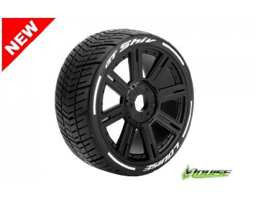 Louise RC - GT-SHIV - MFT Technology - 1-8 Buggy Banden Set - Verlijmd op velg - Super Soft - Spaakvelgen Zwart - Zeskan