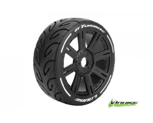 Louise RC - GT-TARMAC - MFT Technology - 1-8 Buggy Banden Set - Verlijmd op velg - Soft - Spaakvelgen Zwart - Zeskant 17