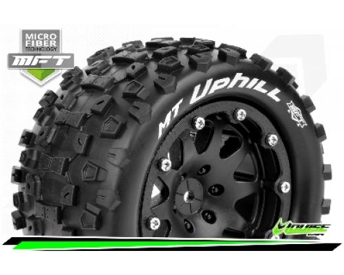 Louise RC - MT-UPHILL - 1-10 Monster Truck Bandenset - Gemonteerd - Sport - 2.8 Bead-Lock Velgen Zwart - 0-Offset