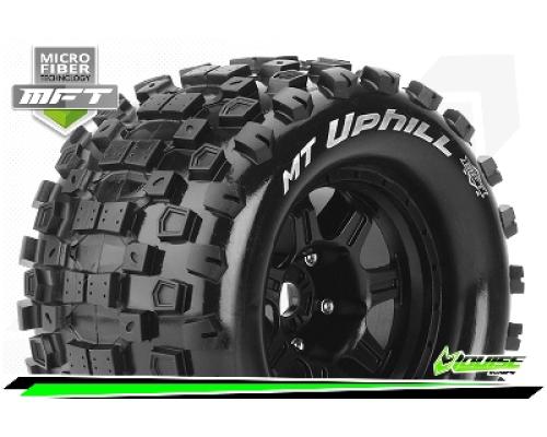 Louise RC - MFT - MT-UPHILL - 1-8 Monster Truck Bandenset - Gemonteerd - Sport - 3.8 Bead Style Velgen Zwart - 0-Offset 