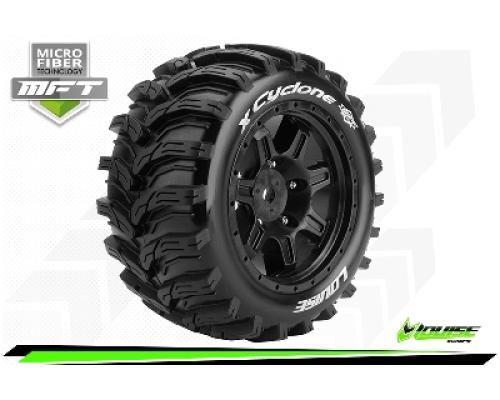 Louise RC - MFT - X-CYCLONE - KRATON 8S Serie Tire Set - Mounted - Sport - Black Wheels - Hex 24mm - L-T3298BM