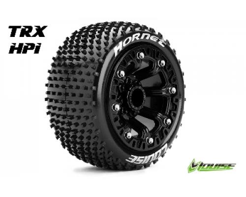 Louise RC - ST-HORNET - 1-16 Truck Banden Set - Verlijmd op velg - Soft - 2.2\" Velgen Zwart - REVO - SUMMIT - Savage XS