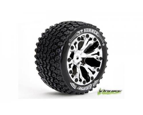 Louise RC - ST-HUMMER - 1-10 Stadium Truck Banden Set - Verlijmd op velg - Soft - 2.8\" Velgen Chroom - 0-Offset - 2.8\" V