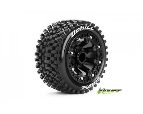 Louise RC - ST-UPHILL - 1-16 Truck Banden Set - Verlijmd op velg - Soft - 2.2\" Velgen Zwart - REVO - SUMMIT - Savage XS