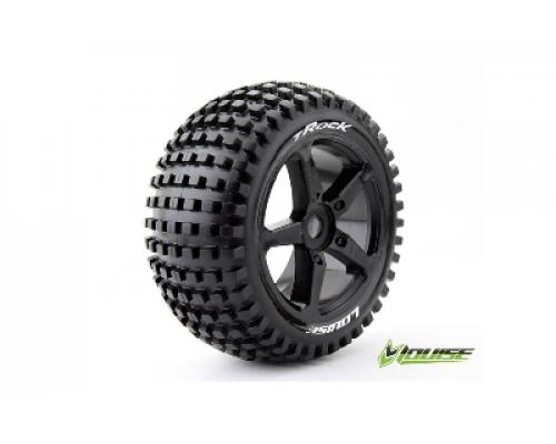 Louise RC - T-ROCK - 1-8 Truggy Banden Set - Verlijmd op velg - Soft - Spaakvelgen Zwart - 0-Offset - Zeskant 17mm - 1 P