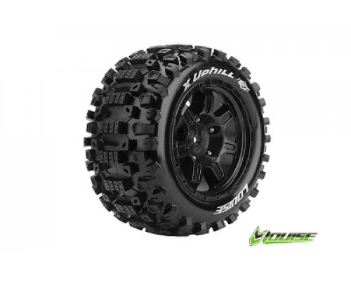 Louise RC - X-UPHILL - X-Maxx Banden Set - Verlijmd op Velg - SPORT - Velgen Zwart - Hex 24mm - 1 Paar