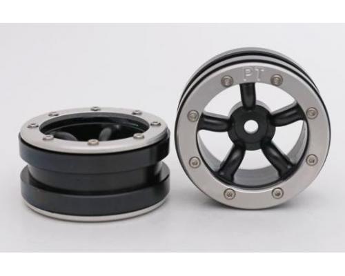 Beadlock Wheels PT- Safari Zwart/Zilver 1.9 (2 stuks)